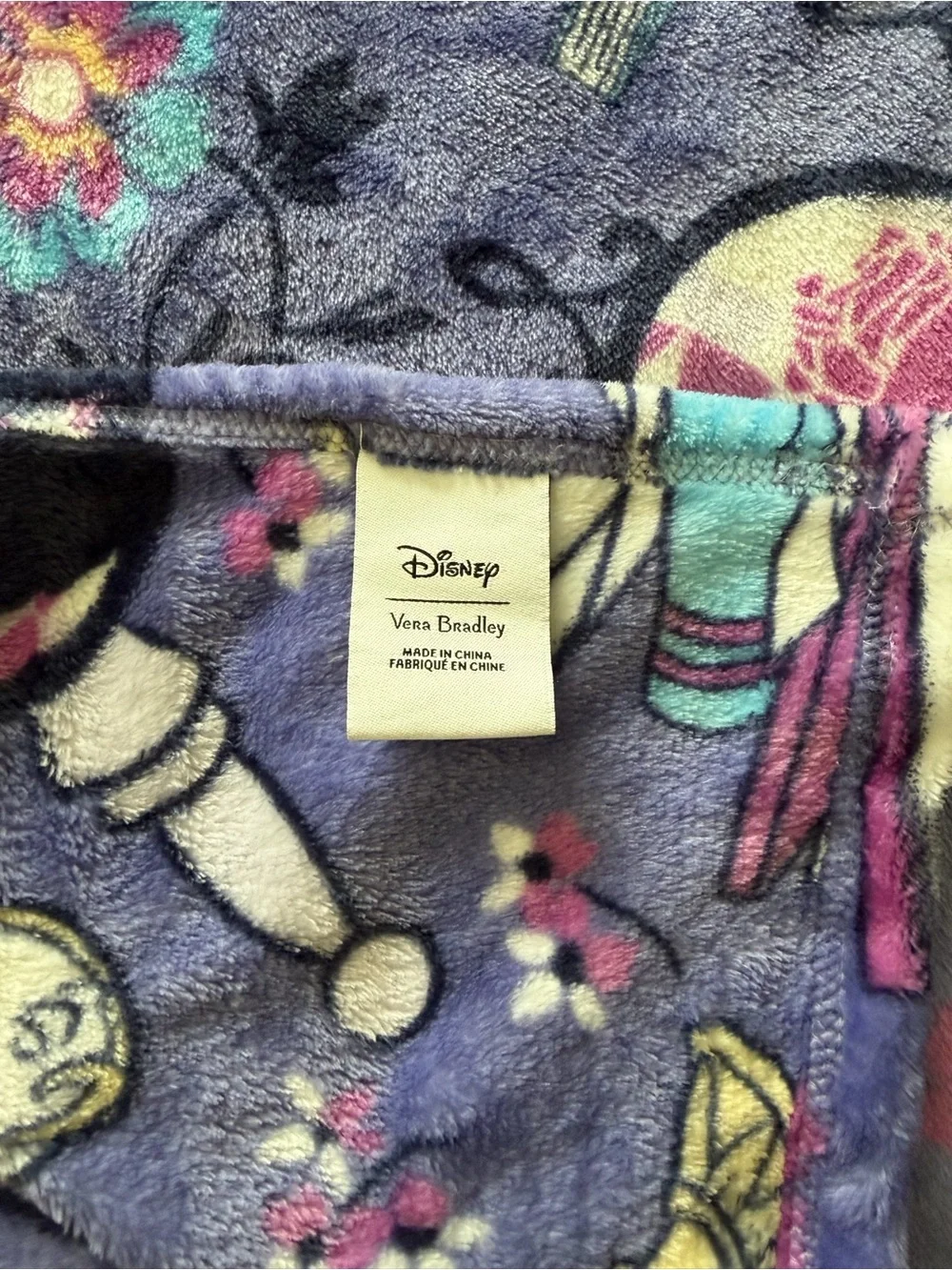 Vera Bradley Purple Beauty and the Beast Novelty Throw